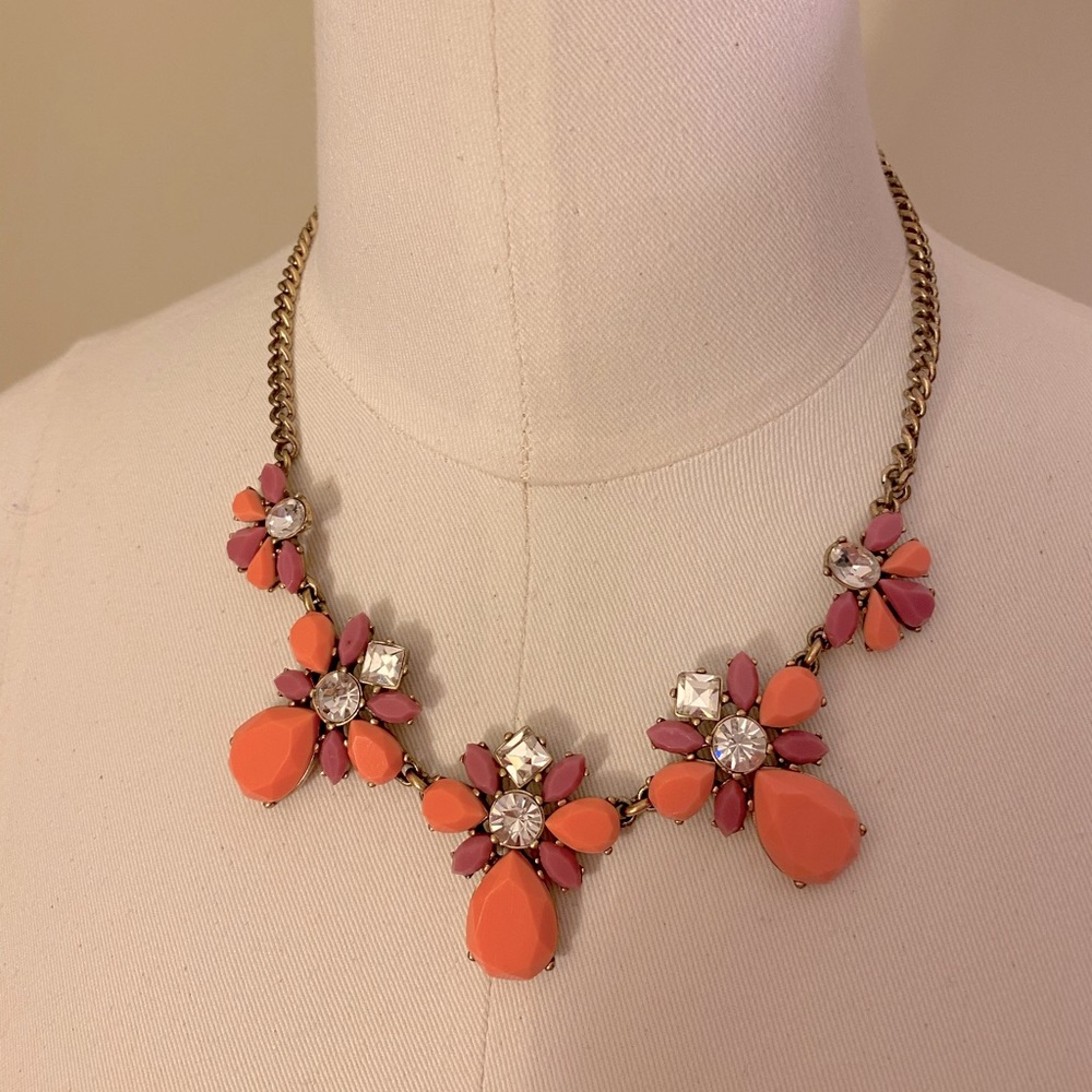 J.Crew Factory Crystal Floral Bouquet Necklace